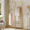 Durable Coat Rack Sturdy Entryway Garment Stand 180-90° Foldable Storage Shelf