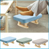 Small Footstool Chair Stool Rectangle Footrest Padded Rest Seat Pouffe Wood Legs