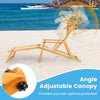 Outdoor Camping Chair Folding Chaise Lounge Chair w/Adjustable Canopy