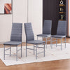 4x Grey Faux Leather Dining Chairs&White Marble MDF Top Dining Table Diningroom