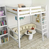 Single Solid Pine Wood Loft Bed Frame High Sleeper Bunk Bed Study Desk Cabin Bed