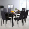 Modern Kitchen Glass Table Upholstered Leather 2/4/6 Chair Dining Room Furniture