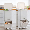 Kitchen Bathroom 38L/42L Plastic Trash Bin 3 Compartment Recycling Waste Bin DIY