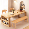 New Dining Table with Storage Cabinet Kitchen Table W/ Side Cupboard Wooden Desk