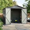 8x5.7ft Metal Garden Shed Galvanised Steel Storage House With Lockable Door NEW