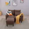 2 Seater faux leather/Linen Fabric Love Seat Sofa Armchair with Footstool Couch