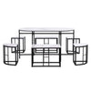KITCHEN TABLE SET DINING TABLE AND 6 CHAIRS SET IN MARBLE EFFECT SPACE SAVING