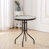 Glass Patio Coffee Dining Table Square/Round Stand Outdoor Garden Dinner Bistro
