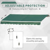 Manual Retractable Awning Canopy Window Balcony Doors Sun Shade Shelter Outdoor