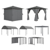 3 x 3 m Large Aluminium Pergola Patio Gazebo with Retractable Shade Canopy