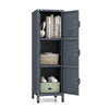 COSTWAY Metal Storage Locker 100cm Industrial Cabinet w/ 3 Lockable Doors,