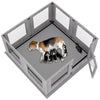 Heavy Duty Dog Playpen Shatter-proof Glass Pet Enclosure Crate Cage Indoor Fence