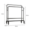 Heavy Duty Metal Double Rail Clothes Garment Hanging Rack Shelf Display Stand UK