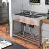 Catering Sink Kitchen Stainless Steel Single/Double Bowl Drainer Unit Prep Table