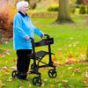 Folding Rollator Walker Aluminium Walking Mobility Aid Lightweight With 4 Wheels