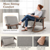 Costway Nursery Upholstered Rocking Accent Chair Indoor Rocker Armchair