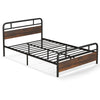 Double Size Bed Frame Heavy-duty Platform Bed Industrial Bed Base w/headboard