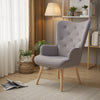 Tufted Velvet Buttoned Wingback Armchair Upholstered Accent Chair Single Sofa UK