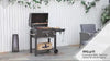 Charcoal Grill BBQ Trolley Wheels Garden Metal Barbecue w/ Shelf Grey