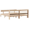 Bed Frame with Headboard 200x200 Solid Wood Pine G6C7