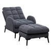 Adjustable Backrest Sleeper Recliner Lounge Chair Cube Back Armchair w/Footstool