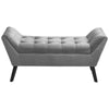 Velvet Upholstered Bed End Bench Sofa Ottoman Hallway Window Seat Black Legs