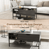 Lift Top Coffee Table Living Room Table with Hidden Compartment Grey
