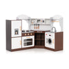 Kids Corner Kitchen Playset Toddlers Wooden Cooking Toy With Lights & Sounds