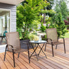 Outdoor Garden Dining Chair Set of 2 High Back Camping Chairs W/Armrest Brown