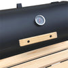 Charcoal Grill Offset Smoker with Cove,Barrel Charcoal Grill with Side Table