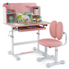 Toddlers Height-Adjustable Children Study Desk with Chair-Pink