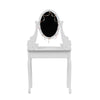 White Dressing Table with Mirror and Stool, 5 Drawers for Storage, 75x40x141.5cm