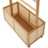 Tall Bamboo Clothes Rack Hanging Rail Coat Stands Open Wardrobe Storage Basket