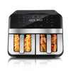 Dual Zone Air Fryer 9L Large, 8 Functional Cooking Presets Air Fryer 2 Vlazikqgz