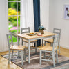 New Solid Wood Dining Table and 4 Chairs Set Home Kitchen Furniture 4 Colours