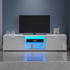 Modern High Gloss 2 Door TV Stand Unit Cabinet Entertainment Sideboard LED Light