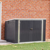 Galvanized Steel Garden Storage 7FT XL Shed Bike Tool Shed House Container Black
