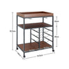 Walnut Wooden Drinks Storage Trolley Kitchen Tea Serving Cart Display Wine Rack