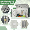 GYMAX 193 x 86 CM Metal Outdoor Storage Shed Snap-on Structures