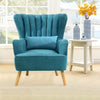 Velvet Accent Chair Shell Back Armchair Lounge Sofa Upholstered Fireside Chair