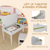 Kids Table and Chair Sets Toddler Childrens Activity Table with Paper Roll Grey