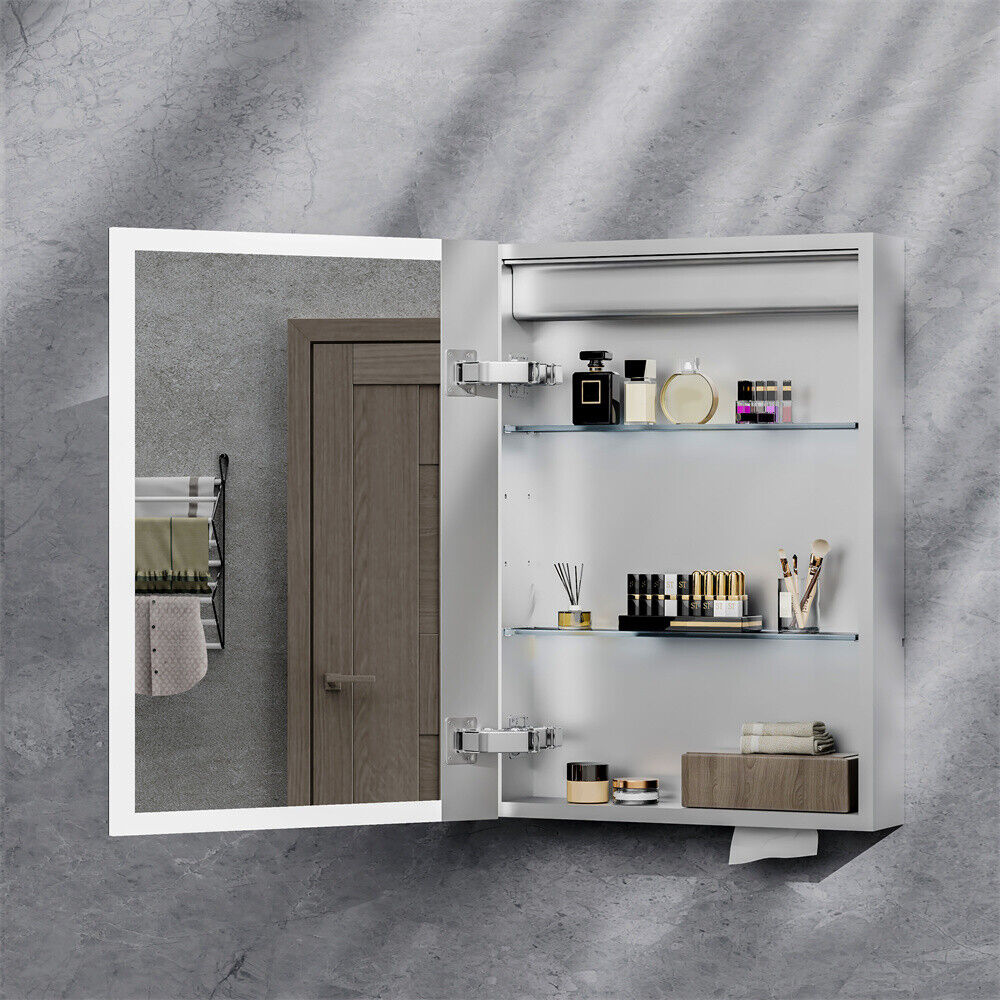 XXL Smart LED Bathroom Mirror Cabinet Demister Sensor Switch Wall Mounted Vanity