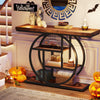 41.3'' Console Table, Industrial 4-Tier Sofa Table Entryway Table w/ Circle Base
