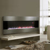 50 60in Electric Fireplace Wall Mounted LED Fire Flame 6 Colors Wall Grey Glass