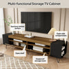 180cm Wide TV Media Unit with Storage Doors, Open Compartments & Side Shelves