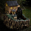 Solar Water Mill LED Light Up Outdoor Garden Water Fountain Feature | Bird Bath