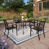 Garden Chairs Patio Chair Set of 2 Stackable Metal Chairs Outdoor Furniture UK