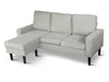 3 Seater Linen Corner Sofa, Reversible Chaise in Grey, Upholstered L Shape Couch