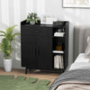 Free Standing Cupboard Chest Storage Cabinet with Drawer & Shelves-Black