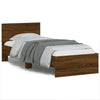 Bed Frame without Mattress with Headboard Brown Oak 75x190 cm Small Singl
